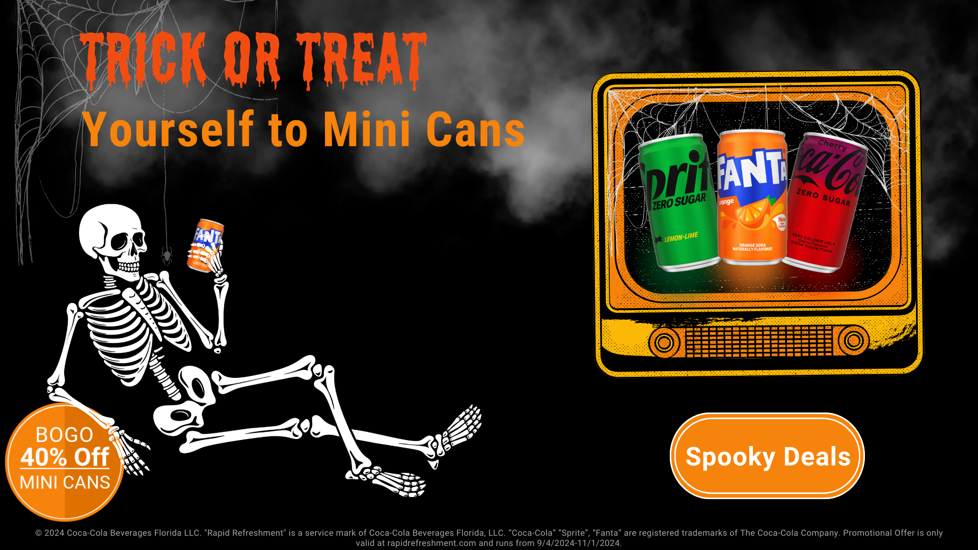 Halloween mini-can promotion web banner
